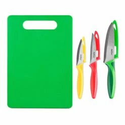 Zyliss Chopping Board & 3pc Knife Set
