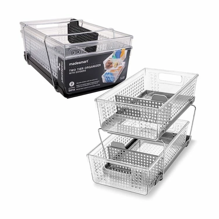 Madesmart 2 Lvl Storage With Divider 1 Madesmart 2 Lvl Storage With Divider
