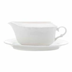 Casa Domani Casual White Florence Gravy Boat And Saucer 400mL