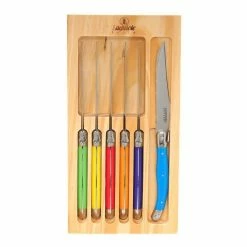Laguiole Elite Multi Coloured 6-Piece Steak Knife Set