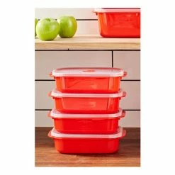 Decor Décor Microwavable Oblong Food Storage Containers 900mL 4 Pack