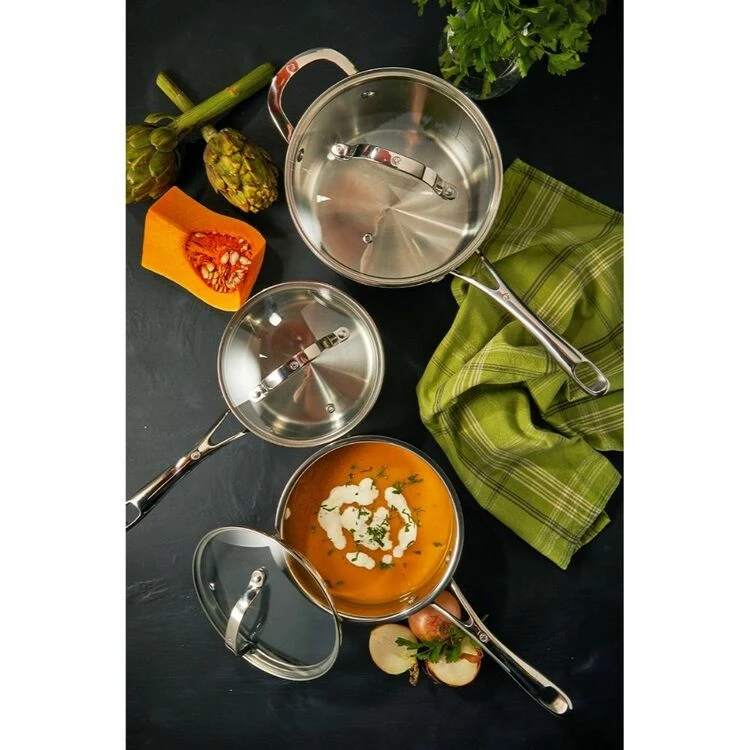 Swiss Diamond Premium Steel 3-Piece Cookset 2 Swiss Diamond Premium Steel 3-Piece Cookset - Image 2