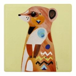 Maxwell & Williams Pete Cromer Wildlife Coaster 9.5cm Meerkat
