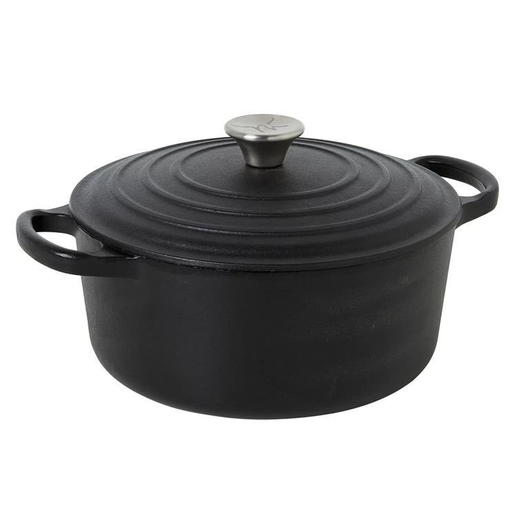 S&N By Miguel Maestre Cast Iron Casserole 24cm Black Matte 1 S&N By Miguel Maestre Cast Iron Casserole 24cm Black Matte