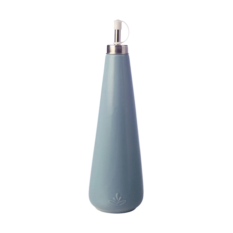 Casa Domani Moderna Oil Or Vinegar Bottle With Stainless Steel Pourer 500mL Blue 1 Casa Domani Moderna Oil Or Vinegar Bottle With Stainless Steel Pourer 500mL Blue