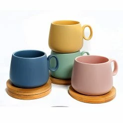 Coffee Culture Matte Colour 250mL Coffee And Tea Cup With Coasters