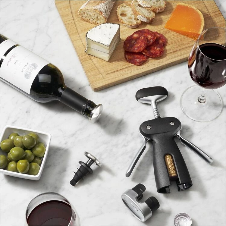 OXO Good Grips Steel Winged Corkscrew With Removable Foil Cutter 1 OXO Good Grips Steel Winged Corkscrew With Removable Foil Cutter