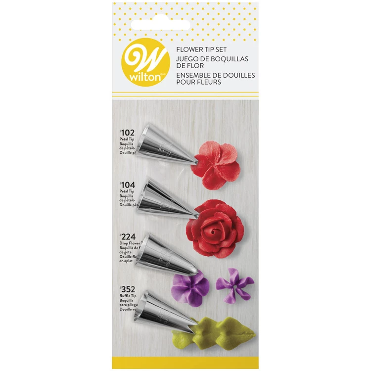 Wilton Buttercream Flower Tip Set 4 Piece 1 Wilton Buttercream Flower Tip Set 4 Piece
