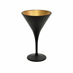 Art Craft Luna 4 Piece Martini Glass Set 175mL Black/Gold