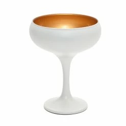 Art Craft Luna 4 Piece Champagne Glass Set 270mL White/Gold