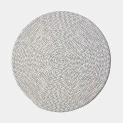 Jayson Brunsdon Homewares Woven Rope Round Placemat White 33cm