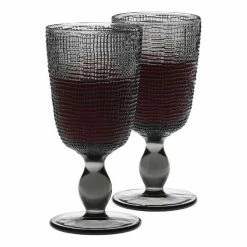 Shaynna Blaze Criss Cross 6 Piece Wine Glass Set 330ml Grey