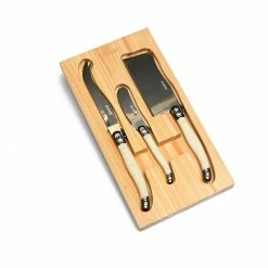 Laguiole Elite Pearl White/Ivory 3 Piece Cheese Set