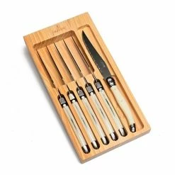 Laguiole Elite Pearl White/Ivory 6 Piece Knife Set