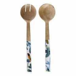 Maxwell & Williams Marc Martin Dusk Salad Servers Mango Wood Enamel Finish 31cm