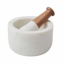 Academy Eliot Mortar & Pestle White/Natural 13.5 X 13.5 X 8 Cm