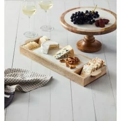 Academy Eliot Serving Caddy Natural/White 46x15x4cm