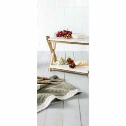 Academy Eliot Two Tier Serving Board Natural/White 38x18x30cm