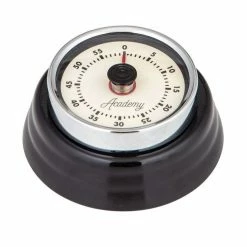 Academy Brontë 60 Minute Mechanical Timer With Magnet Black/Cream 7.5x7.5x3cm
