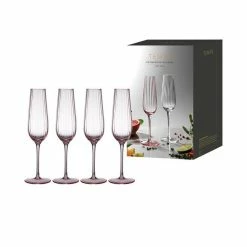 Tempa Esme 4 Pack Champagne Glass Blush