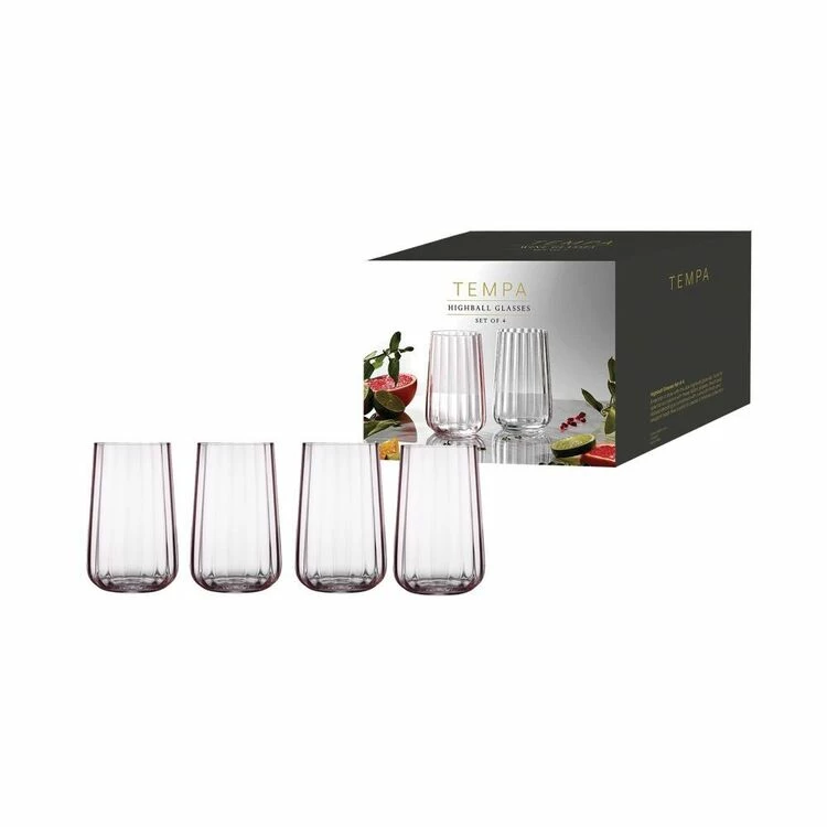 Tempa Esme 4 Pack Highball Tumbler Blush 1 Tempa Esme 4 Pack Highball Tumbler Blush