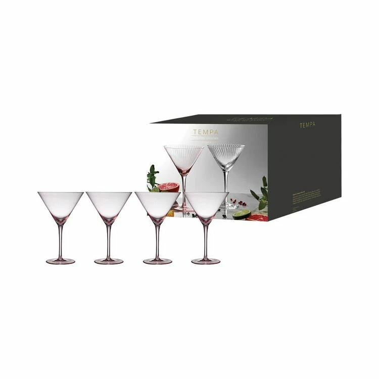 Tempa Esme 4 Pack Martini Glass Blush 1 Tempa Esme 4 Pack Martini Glass Blush