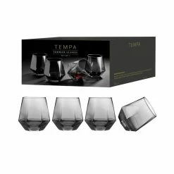 Tempa Jaxon Charcoal Tumblers Set Of 4