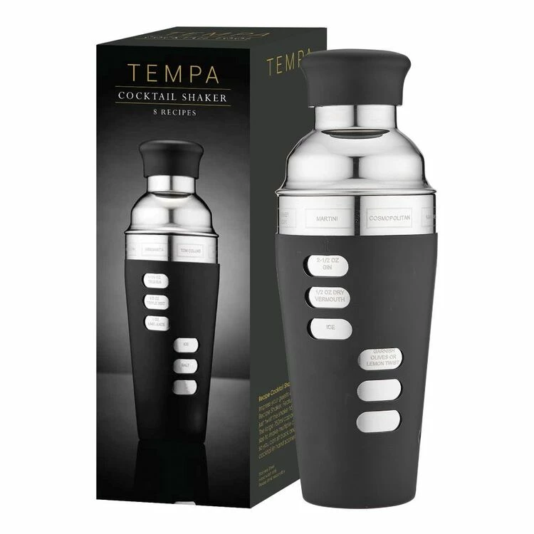 Tempa Aurora Recipe Matte Black Cocktail Shaker 1 Tempa Aurora Recipe Matte Black Cocktail Shaker
