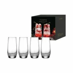 Ladelle Tempa Quinn Highball Tumbler Glass Set Of 4