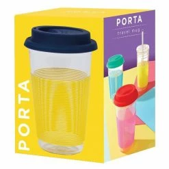 Porta Summer Fun Yellow & Navy Travel Mug
