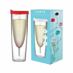Porta Portables Clear Red Champagne Sparkle Tumbler