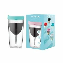 Porta Portables Clear Aqua Wine Vino Tumbler