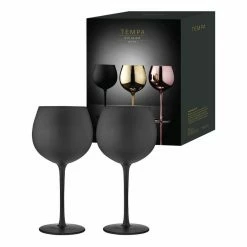 Tempa Aurora Matte Black 2 Piece Gin Glass Set