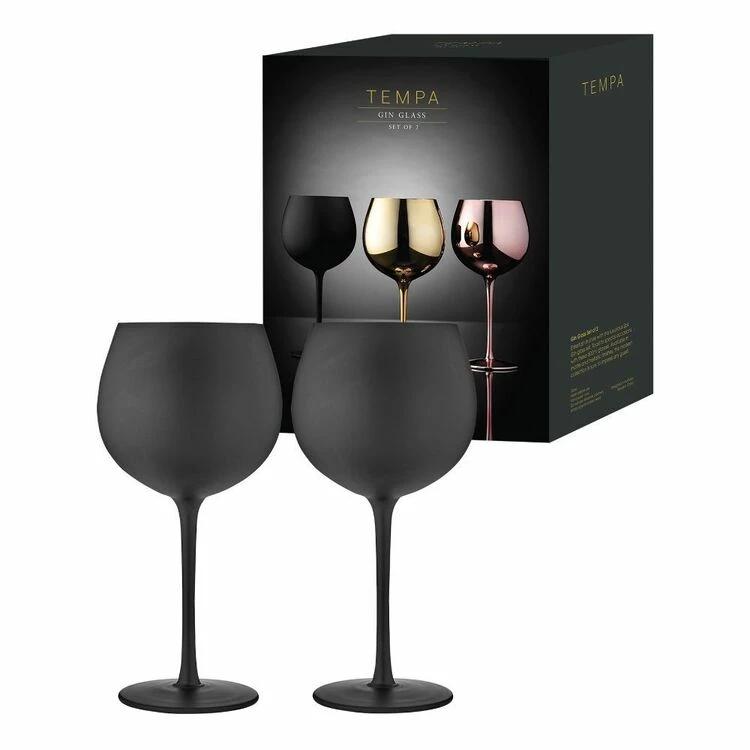 Tempa Aurora Matte Black 2 Piece Gin Glass Set 1 Tempa Aurora Matte Black 2 Piece Gin Glass Set