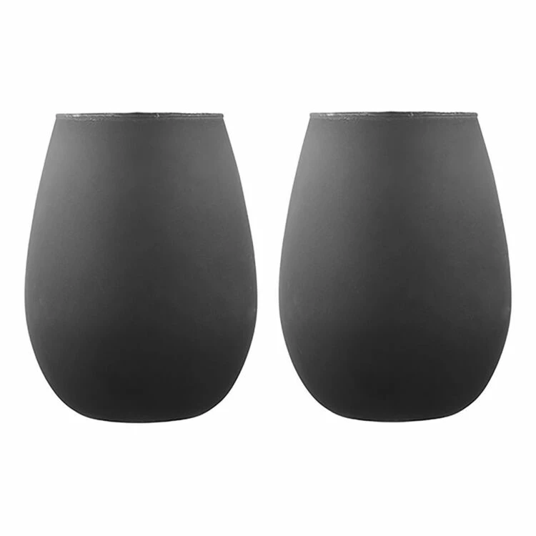 Tempa Aurora Matte Black 2 Piece Glass Tumbler Set 1 Tempa Aurora Matte Black 2 Piece Glass Tumbler Set
