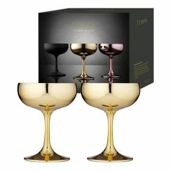 Tempa Aurora Gold 2 Piece Coupe Glass Set
