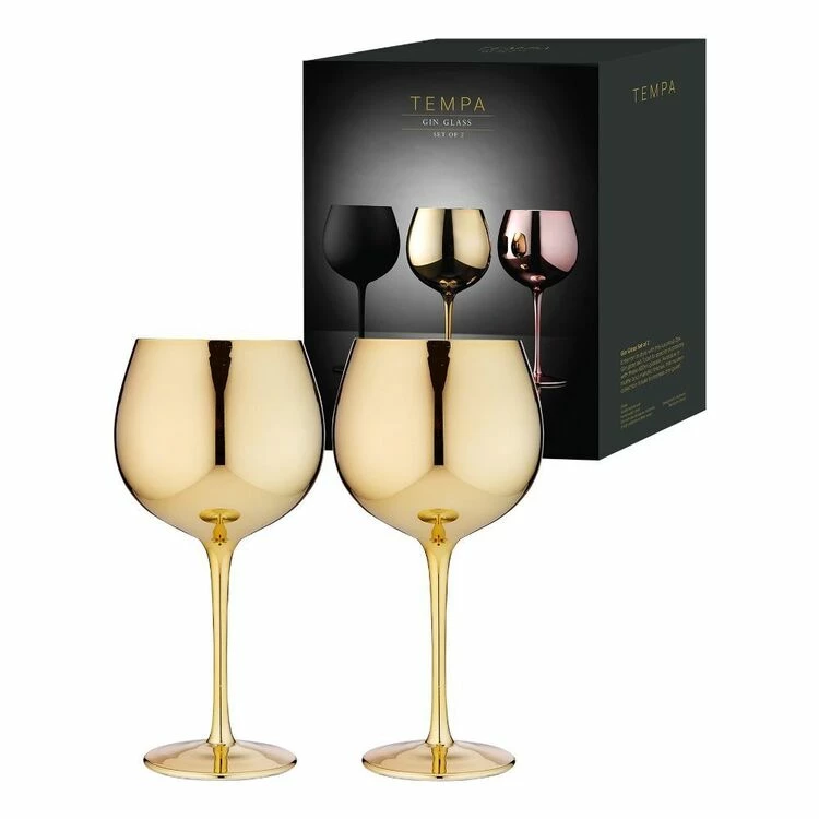 Tempa Aurora Gold 2 Piece Gin Glass Set 1 Tempa Aurora Gold 2 Piece Gin Glass Set