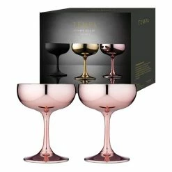 Tempa Aurora Rose 2 Piece Coupe Glass Set