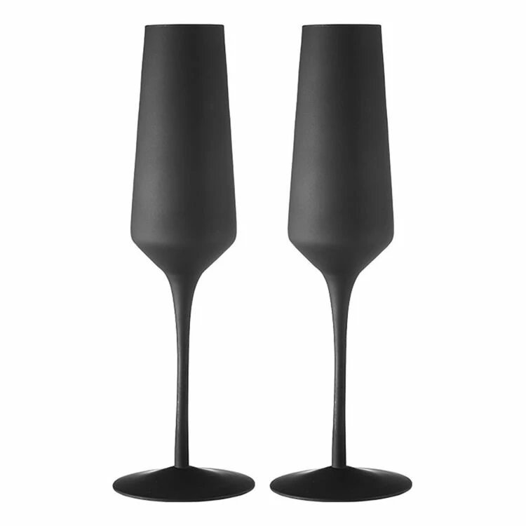Tempa Aurora Matte Black 2 Piece Champagne Glass Set 1 Tempa Aurora Matte Black 2 Piece Champagne Glass Set