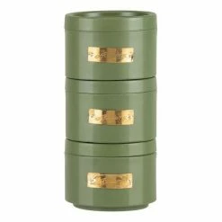 Academy Milton Stackable Storage Canister Set 3 Green 13x13x27cm