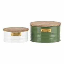 Academy Milton Treat Tin Set 2 White/Green 20x20x10cm