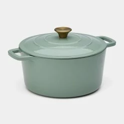 Smith & Nobel Luxe Cast Iron Casserole Light Green 5L