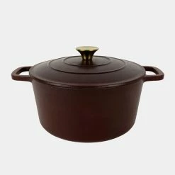 Smith & Nobel Luxe Cast Iron Casserole Burgundy 5L