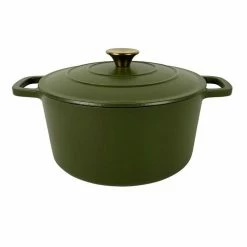 Smith & Nobel Luxe Cast Iron Casserole Olive Green 5L