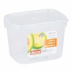 Decor Décor Tellfresh Plastic Oblong Food Storage Container 800mL