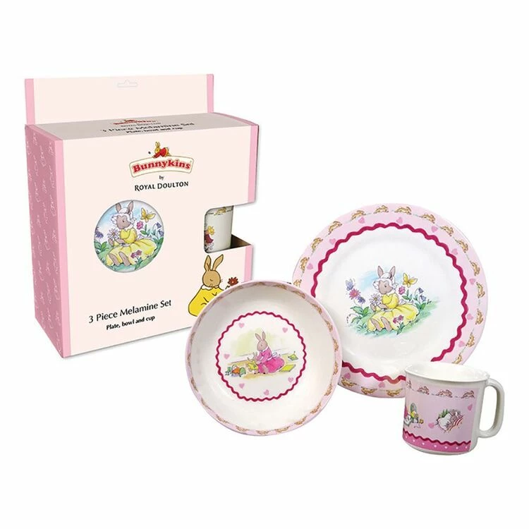 Bunnykins 3-Piece Melamine Set Sweethearts Design 1 Bunnykins 3-Piece Melamine Set Sweethearts Design