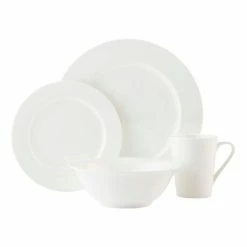 Casa Domani Pearlesque Rim 16-Piece Dinner Set