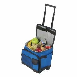 Smith & Nobel Folding Cooler On Wheels Blue