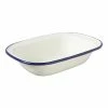 Wiltshire Enamel Oblong Pie Dish 400mL Blue Rim
