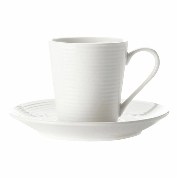 Casa Domani Casual White Evolve Demi Cup And Saucer 90mL 1 Casa Domani Casual White Evolve Demi Cup And Saucer 90mL